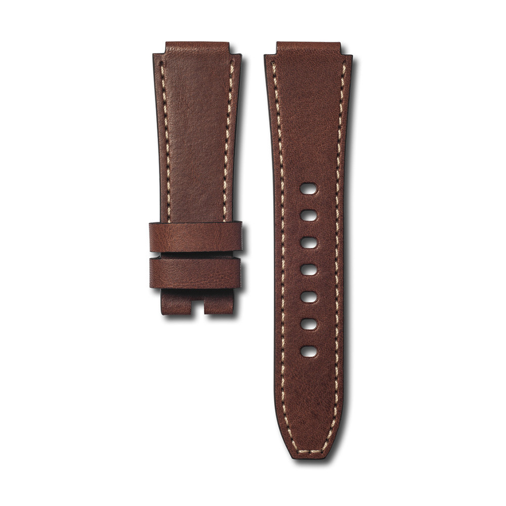 Chocolate calf leather strap. 